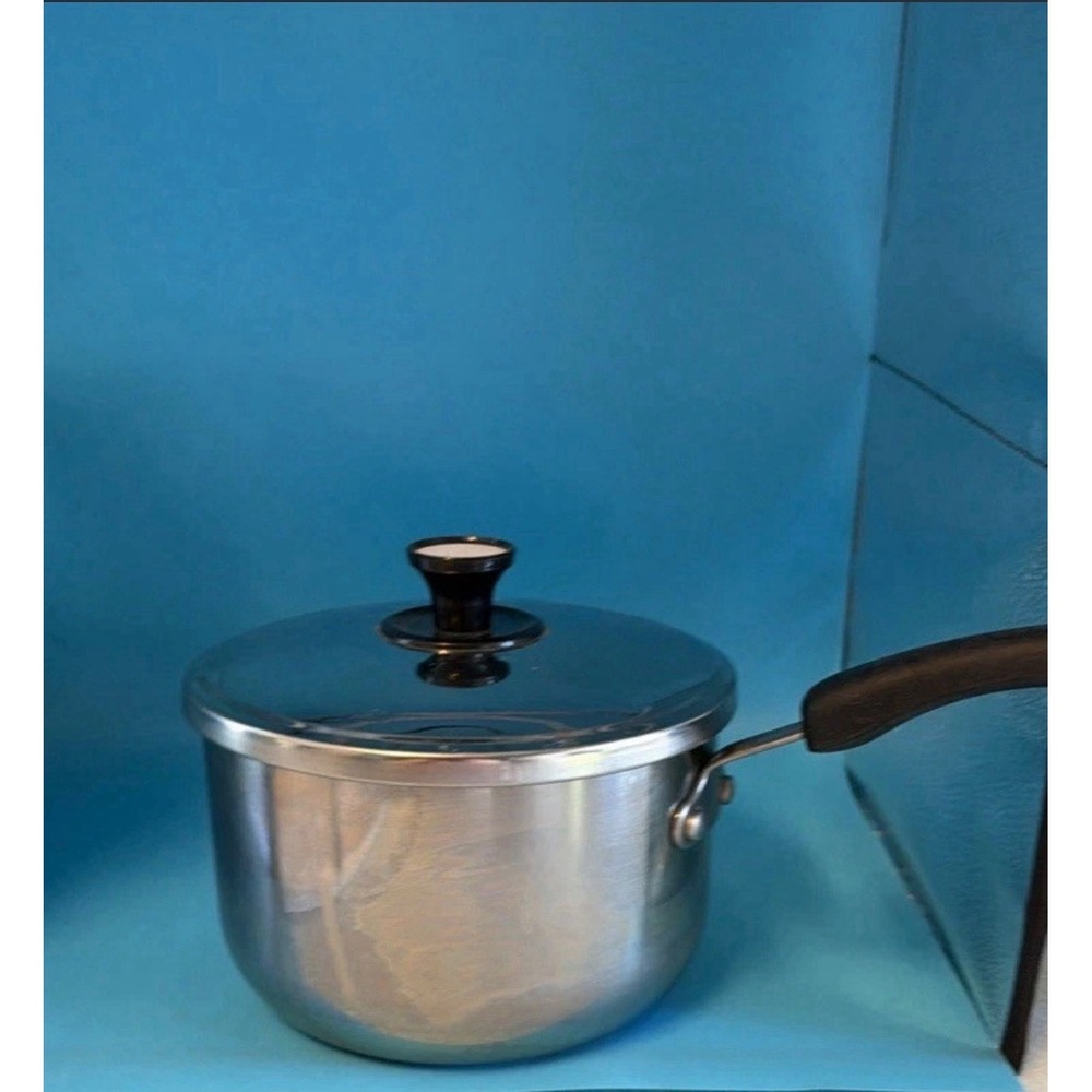 Paula Deen 3qt Stainless Steel Saucepan w/ Lid Copper Bottom Long Handle